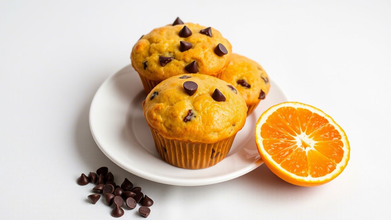 Muffins de naranja y chispas de chocolate